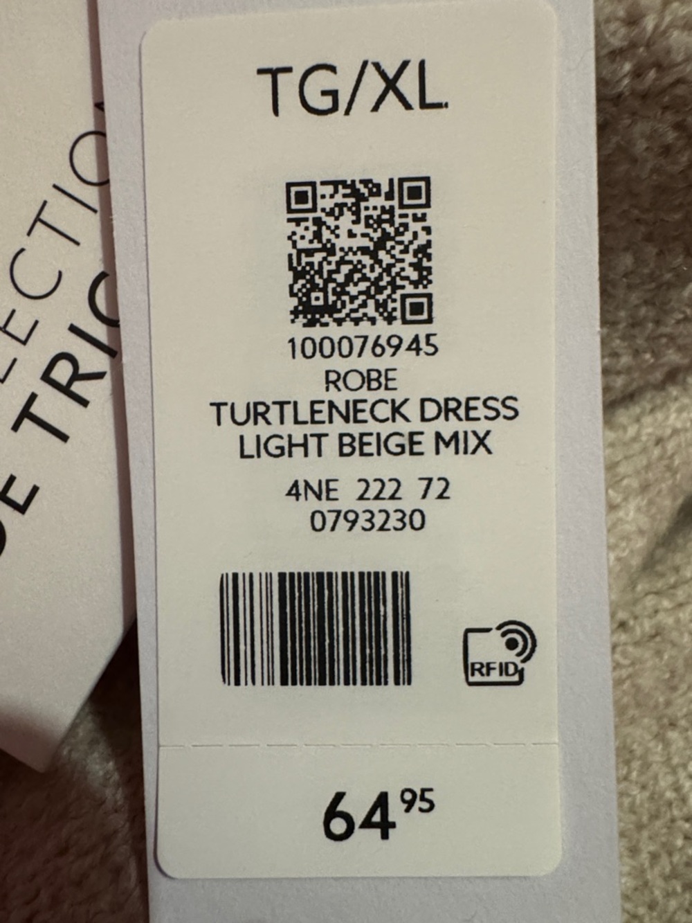 Dynamite Turtleneck Sweater Dress in Light Beige - Picture 2 of 2